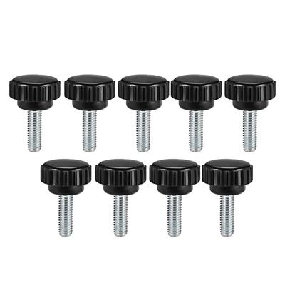 M6 x 15mm Male Thread Knurled Clamping Knobs Grip Thumb Screw on Type 9 Pcs - Black,Silver Tone