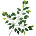 1 Set, Artificial Silk Ficus Leaf Branches Spray 6 Stems Bundle - Green