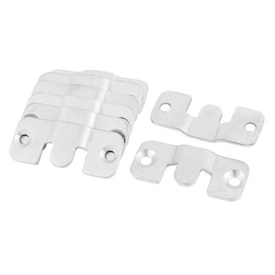 Furniture Photo Frame Interlock Bracket Connector Hook 8 Pcs - Silver Tone