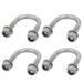 4pcs M6 Thread 304 Stainless Steel Round Bend U Bolt for 20mm Pipe Outer Dia - Silver Tone