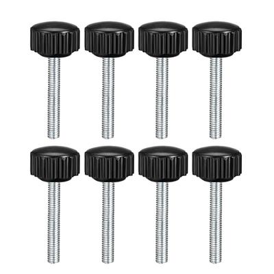 M4x30mm Male Thread Knurled Clamping Knobs Grip Thumb Screw on 8Pcs - Black,Silver Tone
