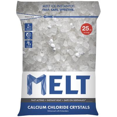 Snow Joe MELT 25 Lb. Resealable Bag Calcium Chloride Crystals Ice Melter - White