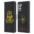 Head Case Designs Officially Licensed Cobra Kai Graphics 2 Strike Hard Logo Leather Book Wallet Case Cover Compatible with Samsung Samsung Galaxy S21+ 5G