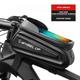 Bike Phone Front Frame Bag - Waterproof Bicycle Top Tube Cycling Phone Mount Pack with Touch Screen Sun Visor Large Capacity Phone Case for Cellphone Below 7.0 iPhone 7 8 Plus xs max