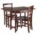 3 Walnut Finish Wood Drop Leaf Table 2 Ladder Back Chairs Set 41.75"