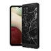 Capsule Case Compatible with Galaxy A12 [Brushed Heavy Duty Shock Absorption Slim Men Women Girly Cute Design Black Case Phone Cover] for Samsung Galaxy A12 SM-A125 (Black Marble Print)