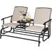 Costway 2 Person Patio Double Glider Steel Frame Loveseat Rocking with - See Details