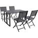 Prudhoe 5-piece Patio Dining Set with Folding Chairs and Table by Havenside Home