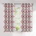 DriftAway Alexander Thermal Blackout Grommet Unlined Window Curtains Spiral Geo Trellis Pattern Set of 2 Panels Each Size 52 Inch by 54 Inch Red and Gray