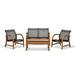 Manhattan 4 pc Patio Deep Seating Set in Eucalyptus Wood