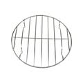 OUNONA Stainless Steel Meat Net Grilling Rack Round Portable Fish Vegetable Roast Rack Pizza Baking Rack - 22cm (Without Black Baking Tray)