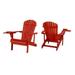 W Unlimited SW2101RDSET2 Earth Collection Adirondack Chair with Phone & Cup Holder Red - Set of 2