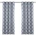 DriftAway Indoor and Outdoor Polyester Blackout Grommet Curtain Pair Blue Gray Multi-color 0.10 in x 63.00 in Set of 2