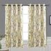 DriftAway Indoor and Outdoor Polyester Room Darkening Grommet Curtain Sets Yellow Gray Multi-color 0.10 in x 52.00 in Set of 2