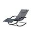 Abrihome Outdoor Metal Frame Rocking Chaise Lounge Chair with Headrest Pillow Gray