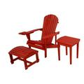 Best Desu Earth Collection Adirondack Chair with phone and cup holder (Chair Ottoman and End table set)