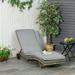 Outsunny Outdoor Reclining Lounge Chair PE Wicker Rolling Wheels