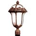 Large Post Mount Light with Alabaster Glass-Copper