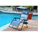 Set of 2 Jeco Oversized Zero Gravity Chair with Sunshade and Drink Tray - Blue