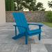 BizChair Commercial All-Weather Poly Resin Wood Adirondack Chair in Blue