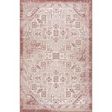 Rugs.com Outdoor Aztec Collection Rug â€“ 5 x 8 Rust Red Flatweave Rug Perfect For Living Rooms Large Dining Rooms Open Floorplans