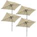 Yescom 10 x 6.5 Rectangle Aluminum Solar Outdoor Crank Tilt Patio Umbrella w/ 20 LEDs Poolside Garden (Pack of 4)