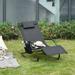 Outsunny Outdoor Rocking Chair Weather Resistant w/ Pocket Pillow