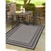 Unique Loom Multi Border Indoor/Outdoor Border Rug Gray/Black 3 3 x 5 1 Rectangle Border Contemporary Perfect For Patio Deck Garage Entryway