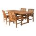 5-Piece Extendable Outdoor Patio Dining Set - Brown