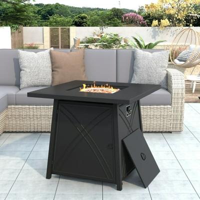 Outdoor Propane Gas Fire Pit Table With, Uniflame Steel Propane Fire Pit Table