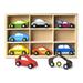 Melissa & Doug Wooden Cars Vehicle Set in Wooden Tray - 9 Pieces