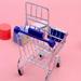 Shulemin 1Pcs Stainless Steel Mini Handcart Supermarket Shopping Cart Food Holder Kids Toy Random Color