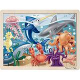 Melissa & Doug Under the Sea Ocean Animals Wooden Jigsaw Puzzle With Storage Tray (24 pcs)