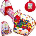 Play Tunnel Ball Pit with Tunnel for Kids 3 in 1 Portable Kids Indoor Outdoor Play Tent Crawl Tunnel Set