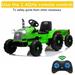 Electric 6 Wheels Kids Toys Kids Ride-on Tractor with Trailer 12V Battery Truck Car w/ 2.4 GHz Parental Remote Control Safety Belt Music MP3 Player Headlight Motorized Truck for Boys Girls