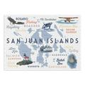 San Juan Islands Washington Typography and Icons with Sailboat (1000 Piece Puzzle Size 19x27 Challenging Jigsaw Puzzle for Adults and Family Made in USA)