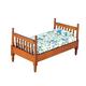 Inusitus Wooden Dollhouse Queen Bed with Mattress & Pillow