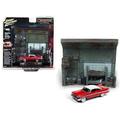 1958 Plymouth Fury & Darnell s Garage Interior Diorama from Christine (1983) Movie 1/64 Model by Johnny Lightning