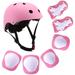 Kids Bike Helmet Toddler Helmet for Ages 3-10 Boys Girls with Sports Protective Gear Set Knee Elbow Wrist Pads for Skateboard Cycling Scooter Rollerblading - Pink