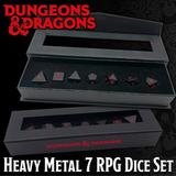 Heavy Metal Premium RPG Dice Set (7ct) for Dungeons Dragons
