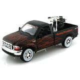 1999/2002 Ford F-350 Super Duty Pickup Harley-Davidson / FXSTB Night Train Motorcycle Black w/ Flames - Maisto HD 32181 - 1/27 scale /1/24 Scale Diecast Model Toy Car & Motorcycle