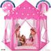 Kids Large Playhouse Tent - Kids Play Tent Princess Castle Pink - Play Tent House For Girls With Star Lights And Carry Bag - Princess Castle Playhouse Tent For Girls Boys Indoor Outdoor - Play22USA
