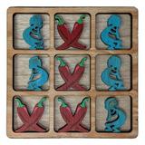 Old Fashioned Wooden TIC-TAC-TOE Game KOKOPELLI & CHILI PEPPERS by Barry-Owen