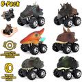 Amerteer 6 Pack Car Toy Dinosaur Toys for Boys 2 3 4 Year Old Boys Pull Back Truck Toddler Cars Vehicles Monster Dino T-Rex Birthday Christmas Gift for Age 5 6 7 Kids