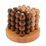 Shulemin Adult Child Educational Game Wooden 3D Connect Four Chess Spatial Thinking Toy Random Color
