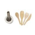 Wooden Kitchen Fork Metal Whisk Jar Set Dollhouse Miniatures 1:12 Accessories