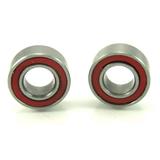 TRB RC 5x10x4mm Precision Ceramic Ball Bearings Red Rubber Seals (2)