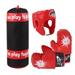 Kids Boxing Gloves Kit Punching Bag Educational Decompression Sandbag Hanging Toy Set