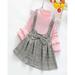 Luxsea Spring Kids Girls Casual Knee-Length Long Sleeve Plaid Dress Costume Baby Children O-neck A-Line Dresses