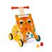 Janod Multi-Activities Adjustable Height Wooden Cat Baby Walker for Learning to Walk - Sit-to-Stand Push Toy with Accessories - Physical Imaginative and Developmental Play - Ages 12 Months